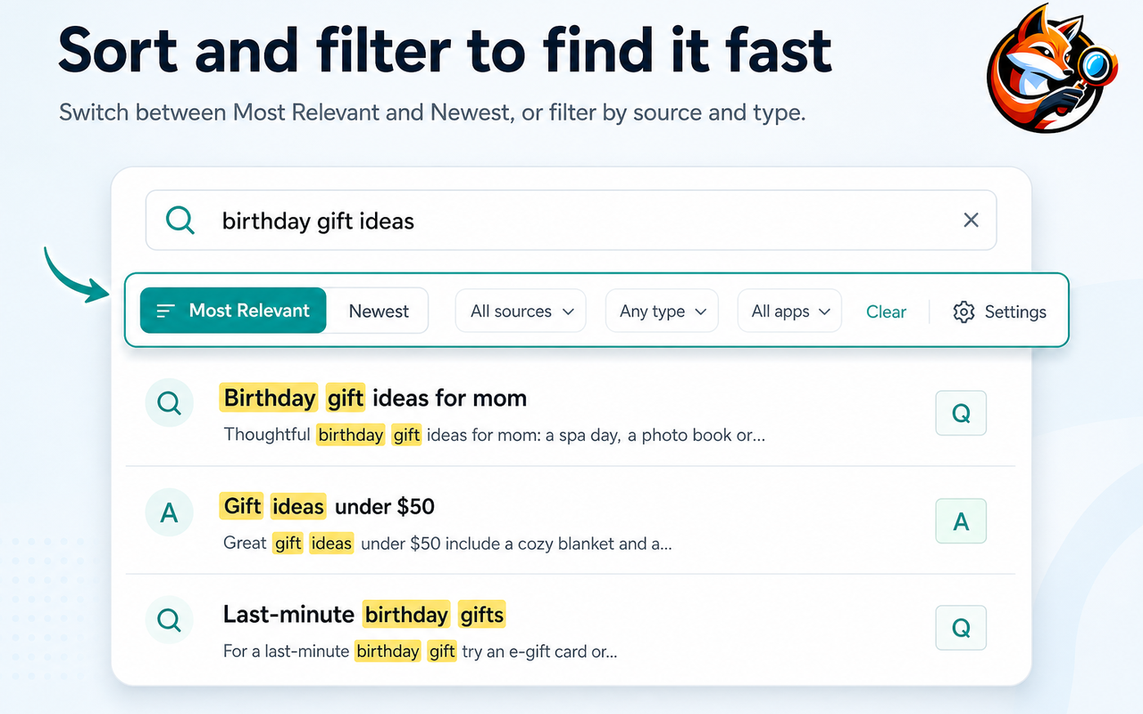 ChatGPT History Search: Filter and sort the results